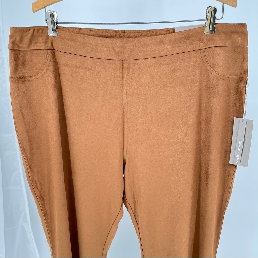 Soft Surroundings Womens NEW Faux Suede Pants Size 18 Bootcut Pull On - Picture 4 of 13